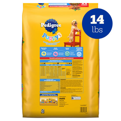Pedigree Dry Puppy Food, Puppy Dry Food with Grilled Steak and Vegetable Flavor, 3.5 lb. Bag